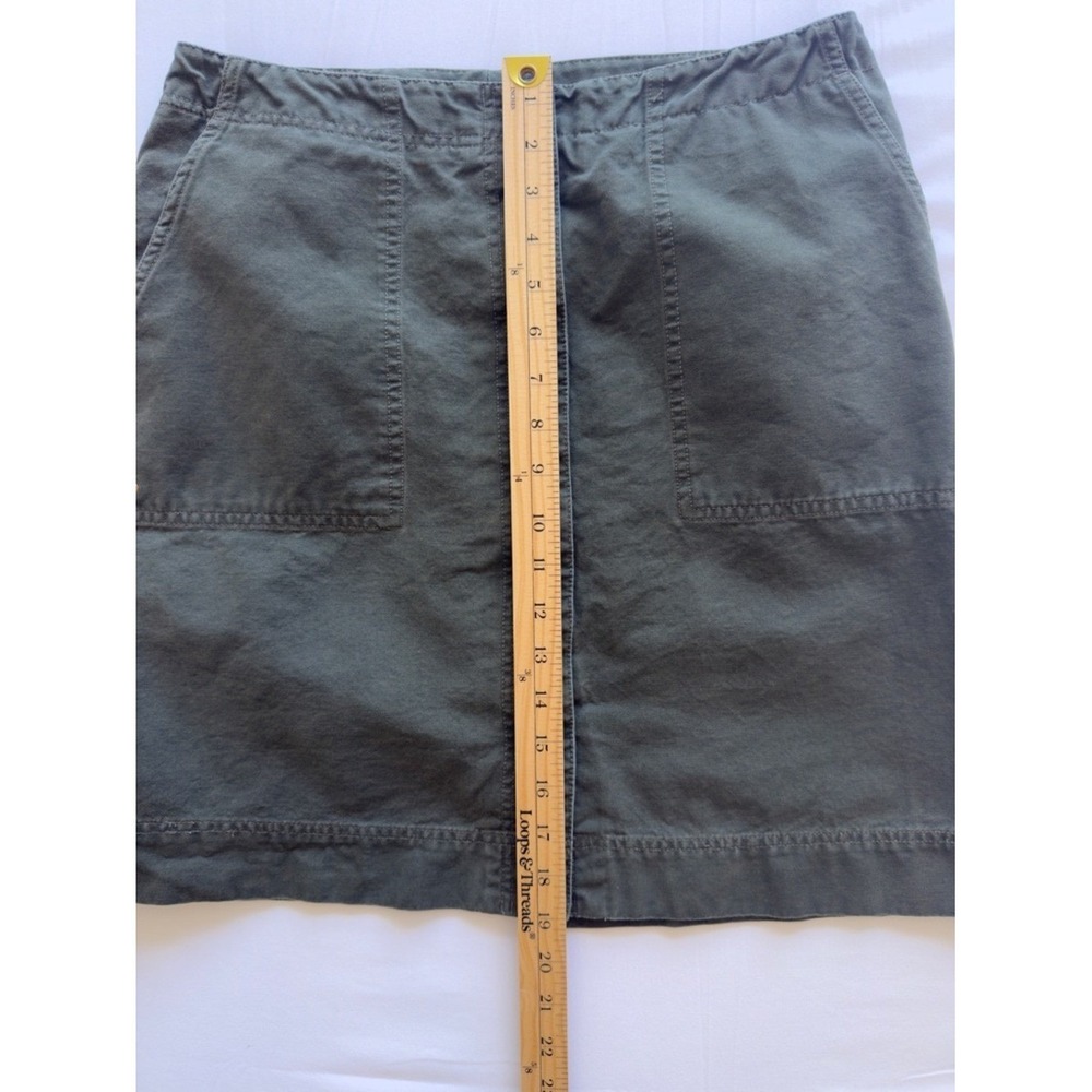 Lauren Ralph Lauren Women's Olive Green Button Front Cotton Mini Skirt Size 10 - Picture 11 of 11